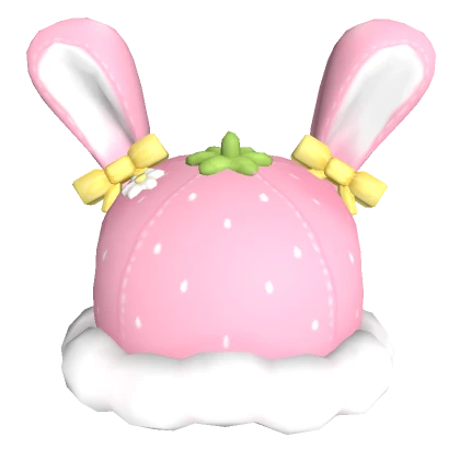 ♡ kawaii strawberry bunny hood cute fluffy