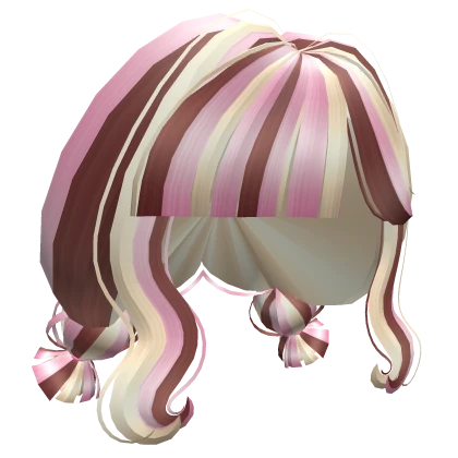 kawaii swirly short twin pigtails neopolitan