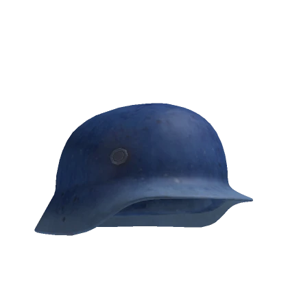 Damaged Steel Helmet Blue