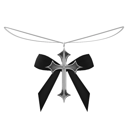 ꒰♱꒱ 1.0 Gothic Cross Bow Necklace