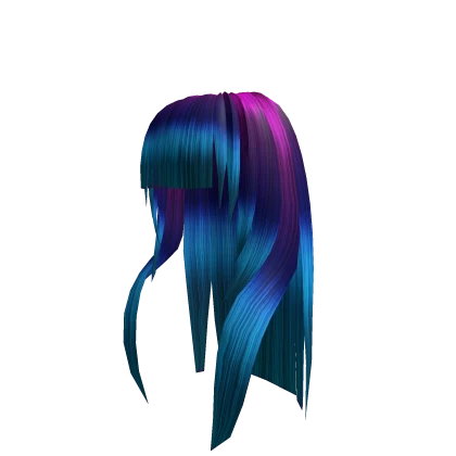 ombre cyber blue and purple straight hair