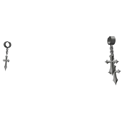 Silver Double Cross Earrings