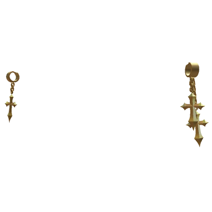 Gold Double Cross Earrings