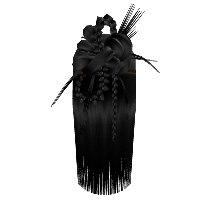 Braided Spiky Half Updo [Black]