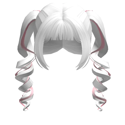 White Kawaii Curled Swirl Pigtails