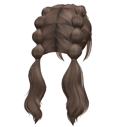 Preppy Bubble Braided Wavy Pigtails (Light Brown)
