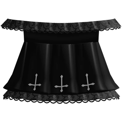 † laced gothic off shoulder cross dress all black