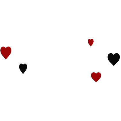 Black and Red Animated Hearts
