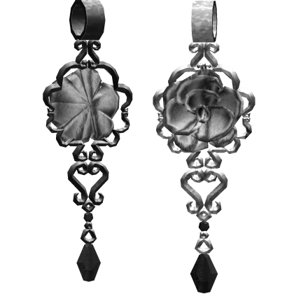  Vampire Rose Silver Earrings