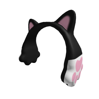 kitty paw black cute earmuffs