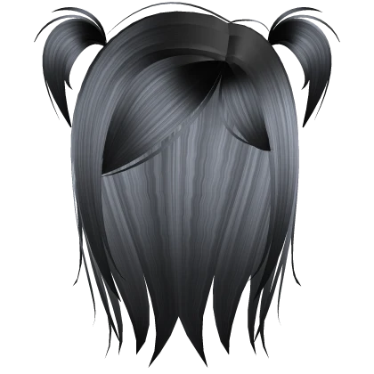 ♱ : side swept horror pigtails emo hair ombre grey