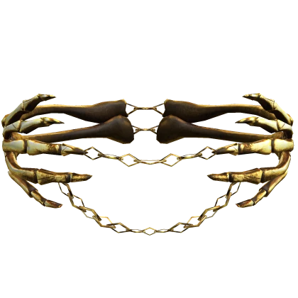 Grunge Skeleton Hand Headchain Gold