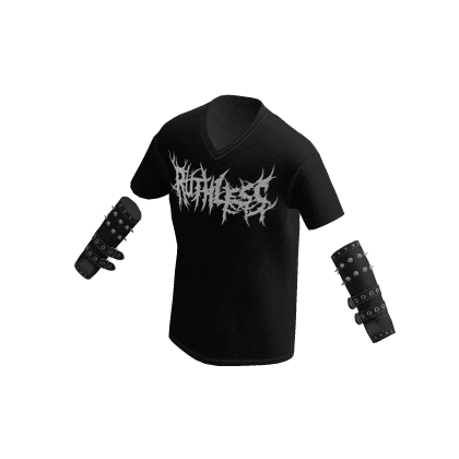 Emo Shirt w Gothic Punk Style Arm Sleeves