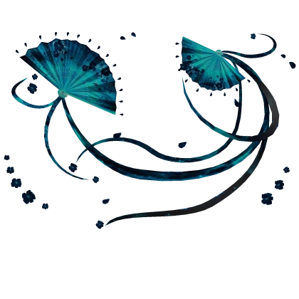 Blue River Flowery Traditional Fans Fantasy Aura