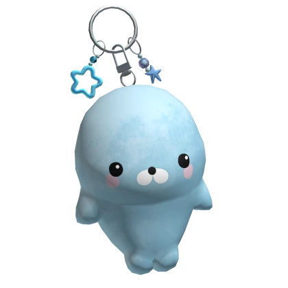 🍀Cute Blue Seal Plushie Summer Keychain