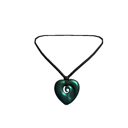 Green jade dark heart necklace