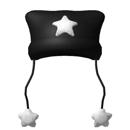 Knit Star Cat Beanie [Black and White]