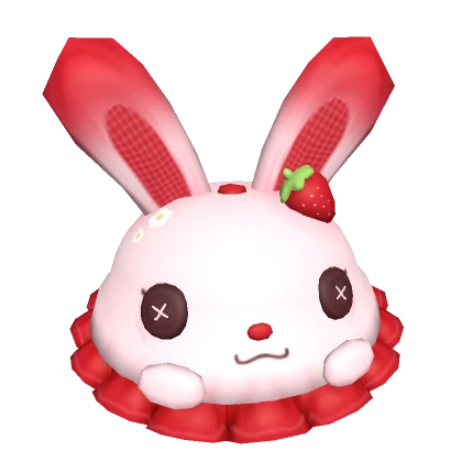 ♡ strawberry ruffle hat kawaii red bunny 