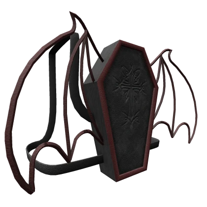 Red & Black Coffin Bat Wing Backpack [1.0]