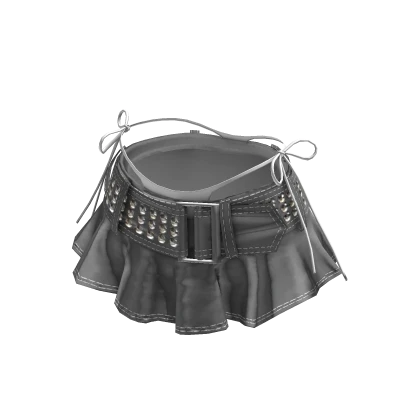 💗Y2K LOWRISE SKIRT WITH BELT_GRAY