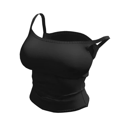 ʚ♡ɞ Y2K Pure Black Ribbed Tank Top