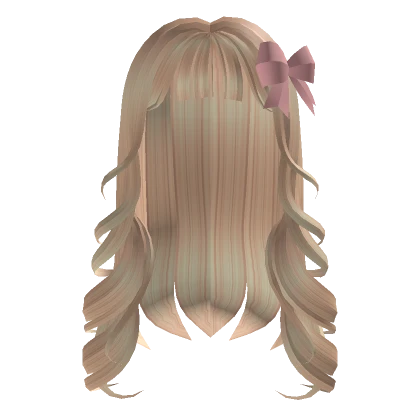 Blonde Curly Hair w Bow