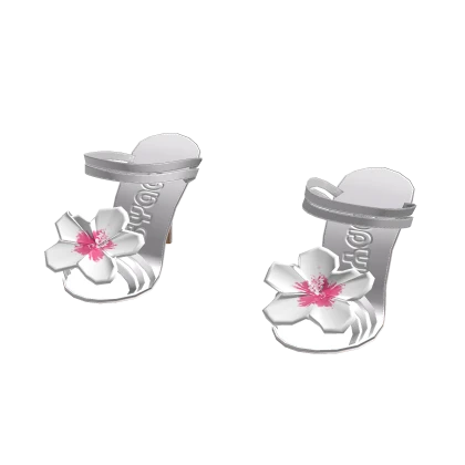 ☆ it-girl floral white sandal heels