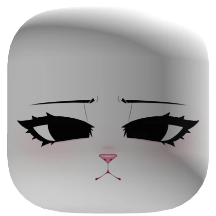 Cute Serious Furry Blush Face - White