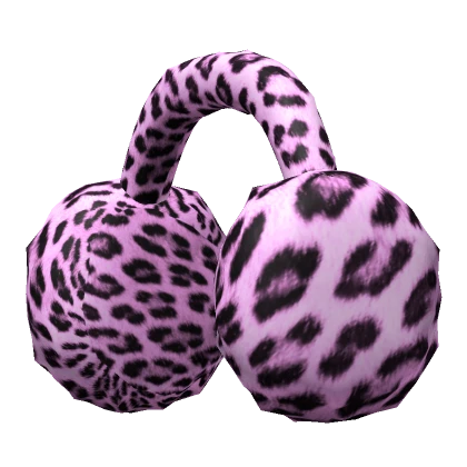 Fluffy Leopard Print Earmuffs [Pink]