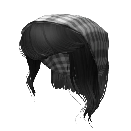 Black Soft Wavy Hair w/ Bandana 