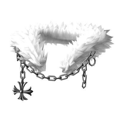 [3.0] White Light Chained Chrome Pendant Neck Fur