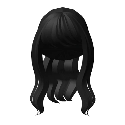 Ample Black Ponytail With Beautiful Bangs