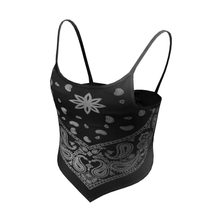 y2k bandana crop top black 