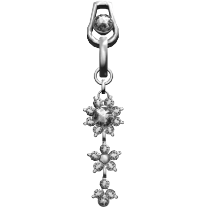 Diamond Flower Chain Belly Piercing