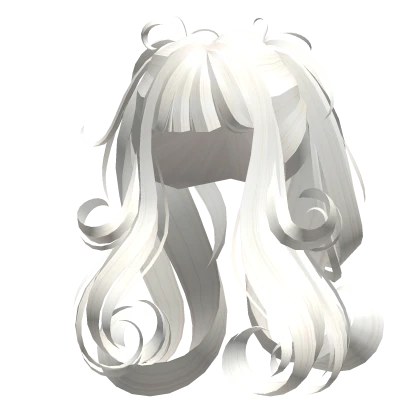 Magical Wispy Swirl Pigtails in White