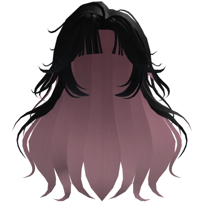 Two-Tone Long Flowy Hair (Black & Pink)