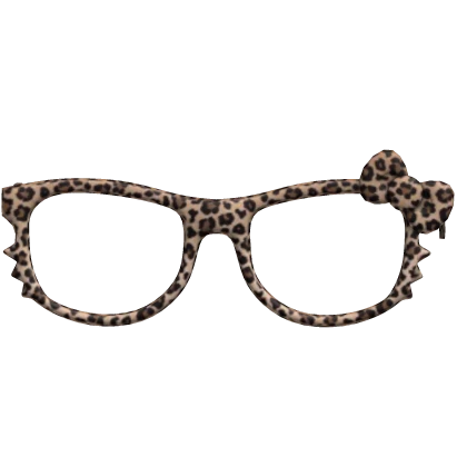 Kawaii Leopard Print Kitty Glasses