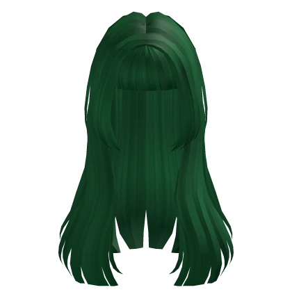 Dark Green Long Hime Cut