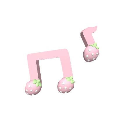 ♡ strawberry music note hairclips