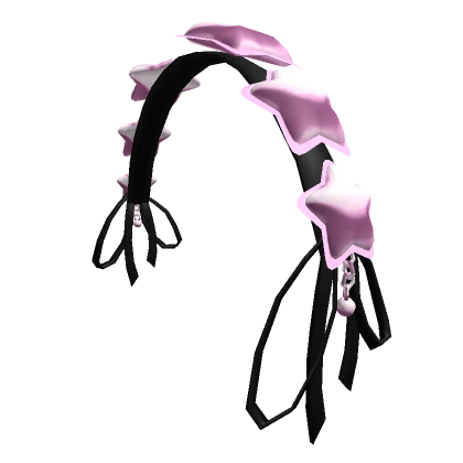 Pink Star Headband with Ribbons