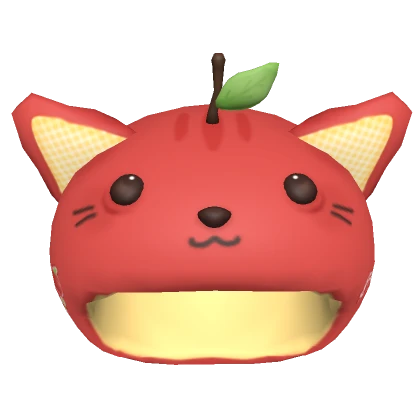 ♡ fruity kawaii apple kitty animal hood 