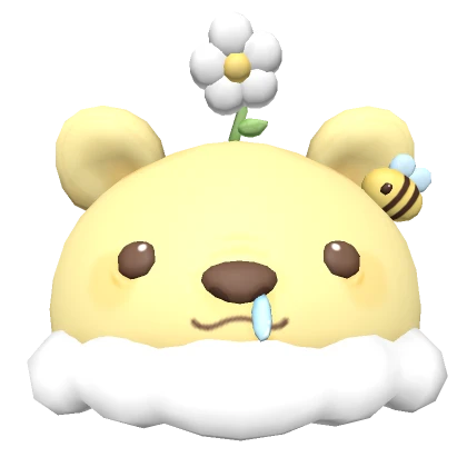 ♡ pastel yellow spring bear fluffy hood bee