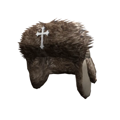 ⛓️ Beige & Brown Cross Ushanka