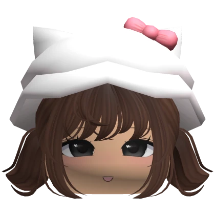 Cute Kawaii Anime Girl Pigtails w Kitty Hat