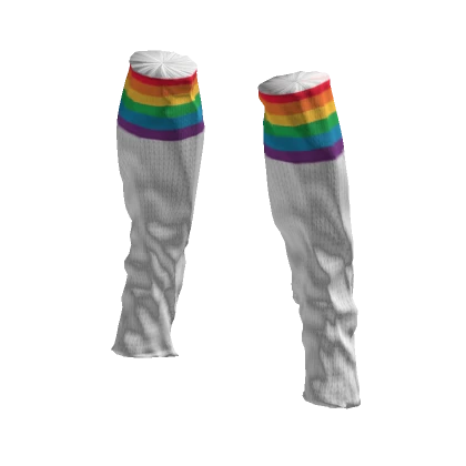 Kidcore White + Rainbow Stripe Leg Warmers 