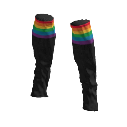 Kidcore Black + Rainbow Leg Warmers