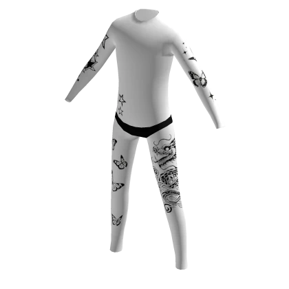 ✅Dragon tattoo✅ White Skin Suit