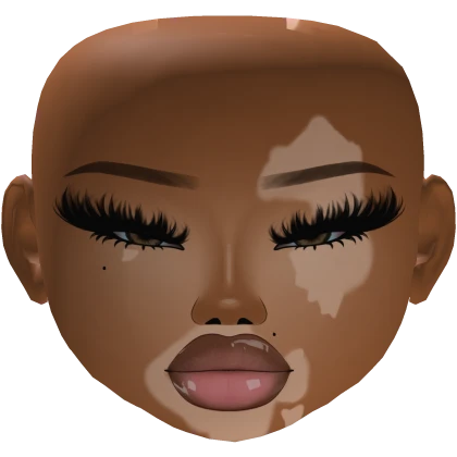 Vitiligo Baddie Latina Mesh Makeup Glossy Lips 