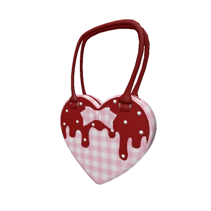 Pink Chocolate Drip Heart Purse