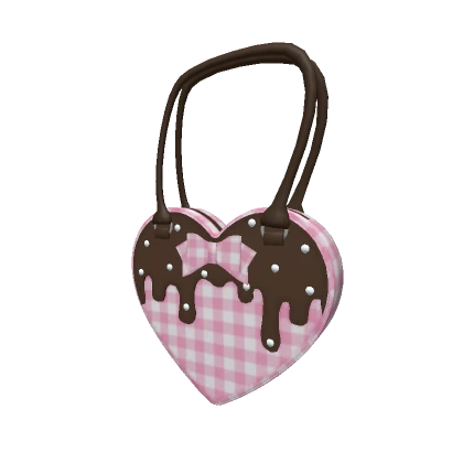 Pink Chocolate Drip Heart Purse